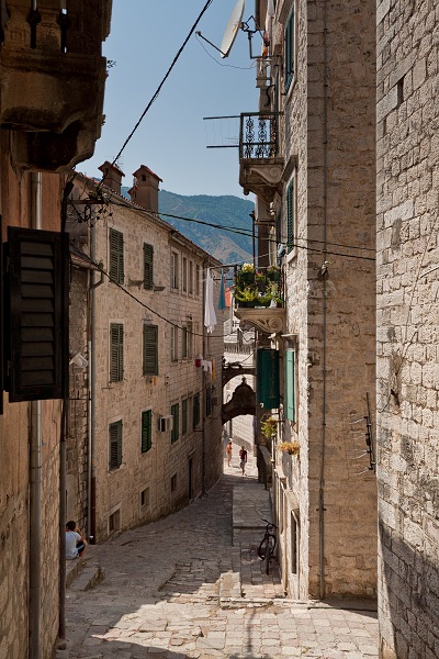 Fragment Starego Miasta w Kotorze.